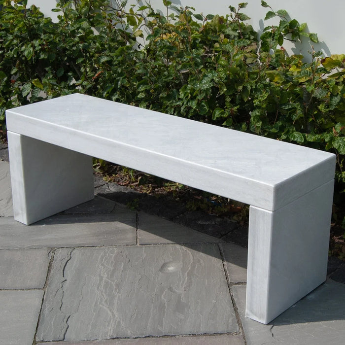 Hvid marmor bænk 120 cm