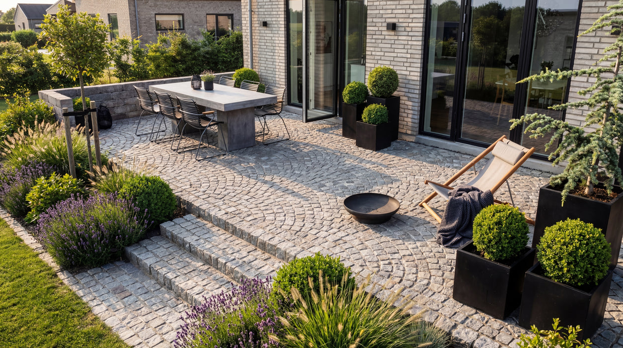 Chaussesten, portugisisk i ljusgrått