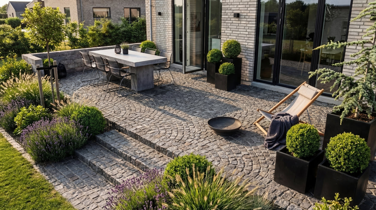 Chaussesten, portugisisk i mörkgrått