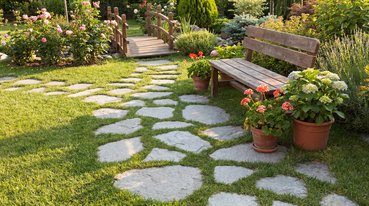 Oval trædesten, Grå