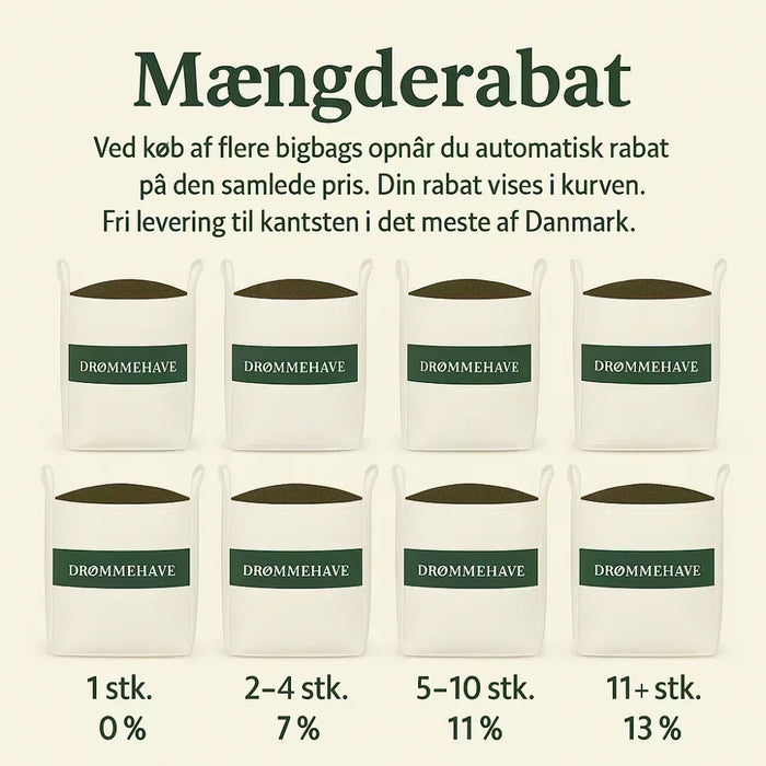 Mængderabat for bigbags fra Drømmhave – rabat ved køb af flere enheder