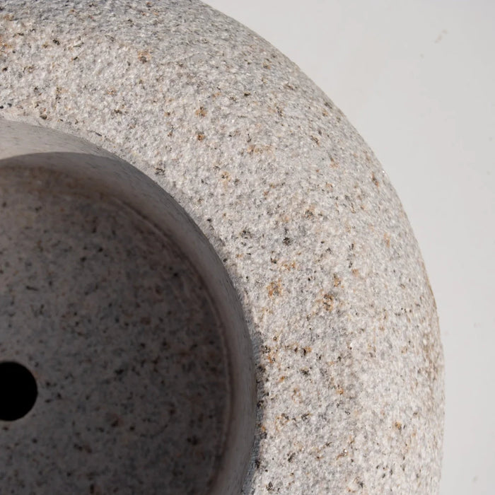 Stor plantekrukke/kumme i grå granit Ø45 cm
