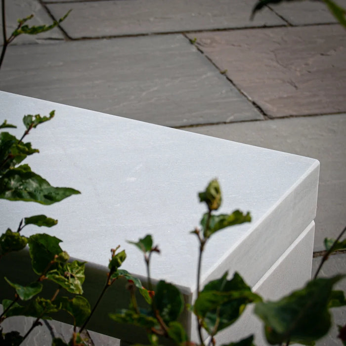 Hvid marmor bænk 120 cm